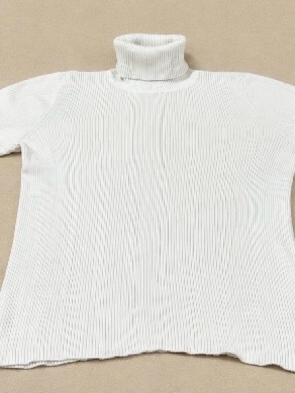 Ralph Lauren White Ribbed Turtleneck Sweater Top